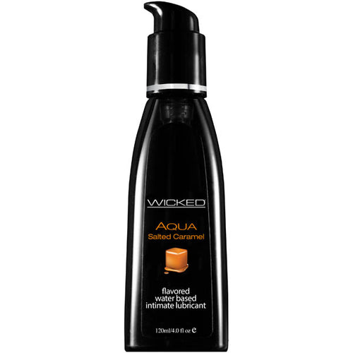 Wicked Aqua Salted Caramel - Salted Caramel Flavoured Water Based Lubricant - 120 ml (4 oz) Bottle