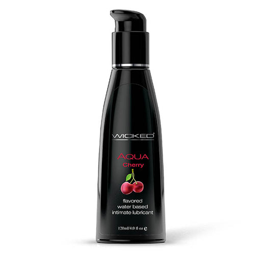 Wicked Aqua Cherry - Cherry Flavoured Water Based Lubricant - 120 ml Bottle