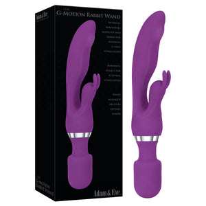 Adam & Eve G-Motion Rabbit Wand - Purple 25.4 cm (10'') Double Ended Rabbit Vibrator & Massager Wand