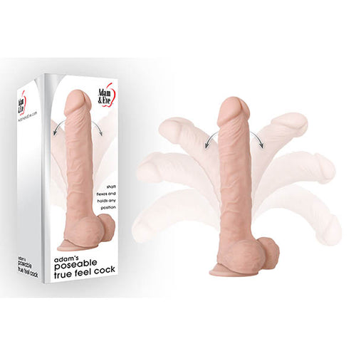 Adam & Eve Adam's Poseable True Feel Cock - Flesh 29.2 cm (11.5'') Flexible Dong