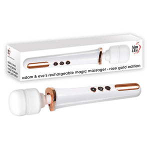 Adam & Eve Rechargeable Magic Massager - Rose Gold/White 33 cm USB Rechargeable Massager Wand