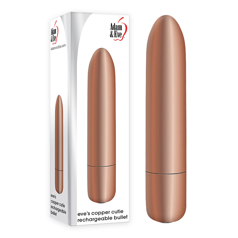 Adam & Eve Eve's Copper Cutie Rechargeable Bullet - Copper 10 cm USB Rechargeable Bullet