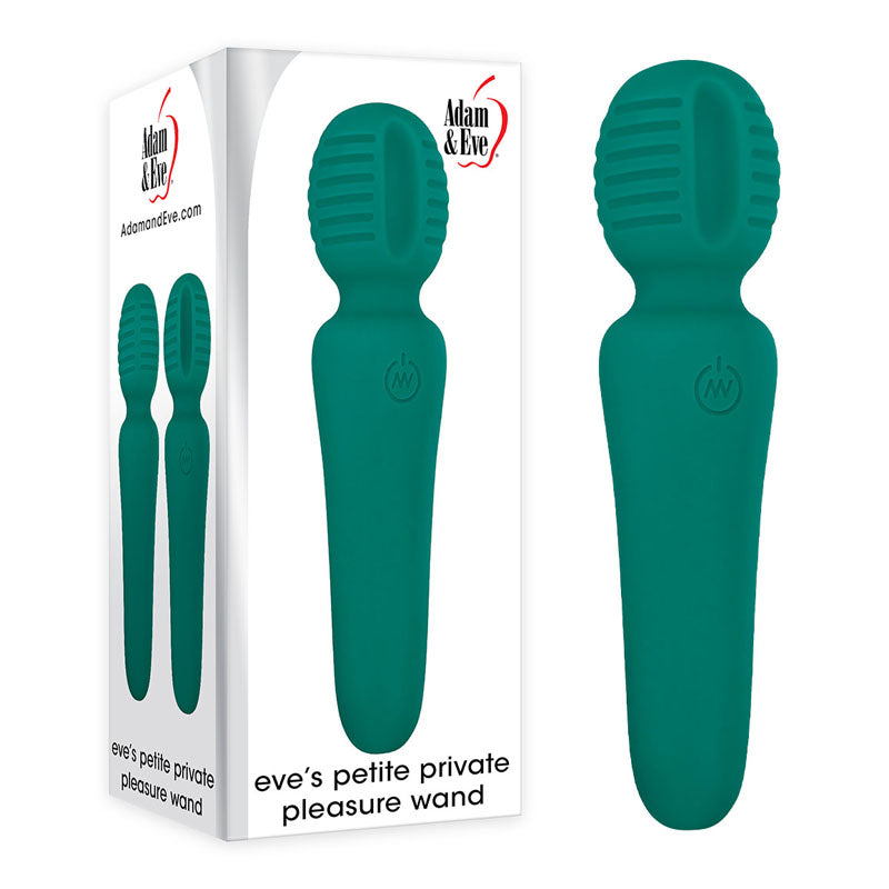 Adam & Eve Petite Private Pleasure Wand - Green 14.8 cm USB Rechargeable Massager Wand