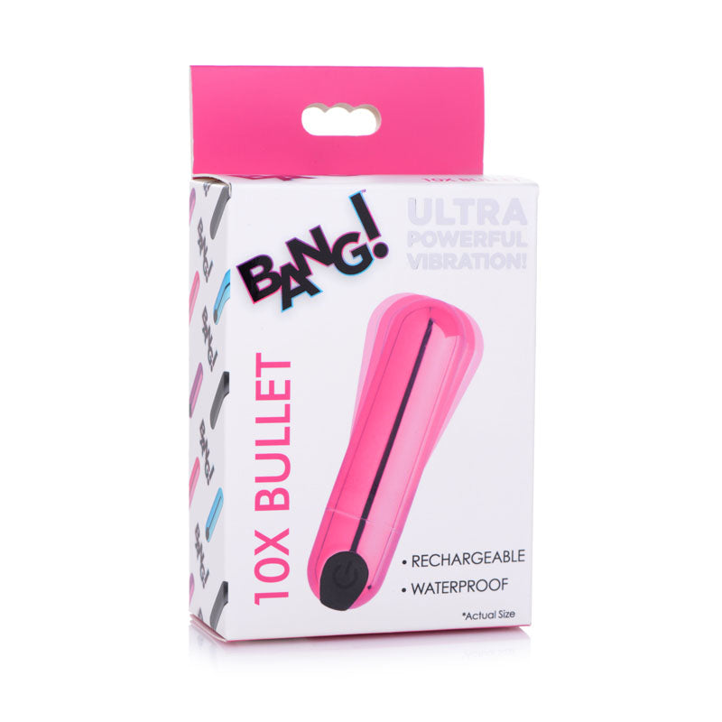 Bang! 10X Vibrating Metallic Bullet - Pink USB Rechargeable Bullet