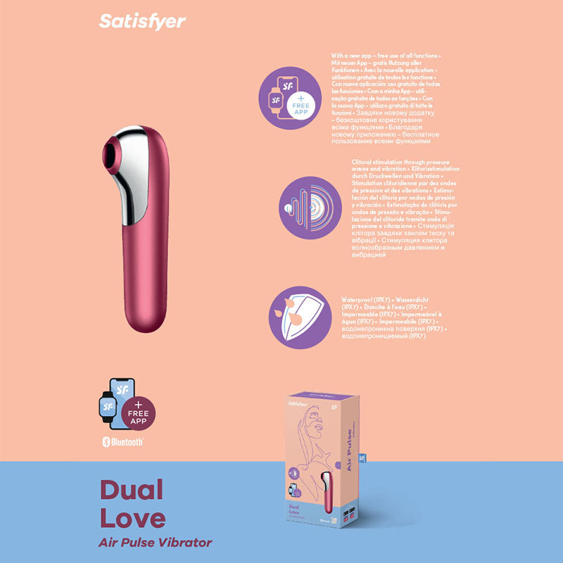Satisfyer Dual Love RED - App Controlled Touch-Free USB-Rechargeable