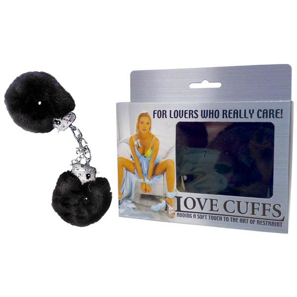 Love Cuffs - Black Fluffy Hand Cuffs