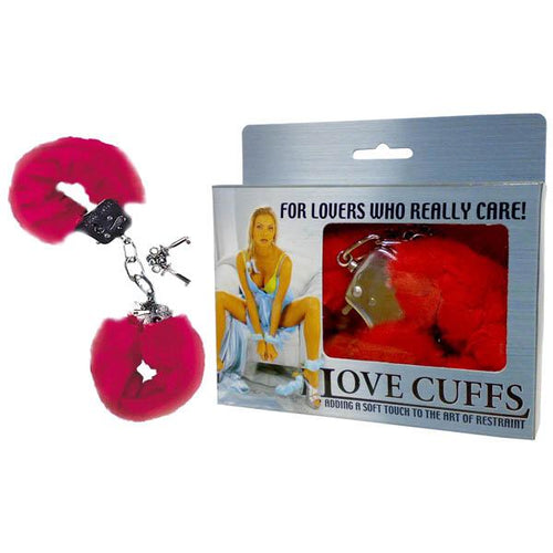 Love Cuffs - Red Fluffy Hand Cuffs