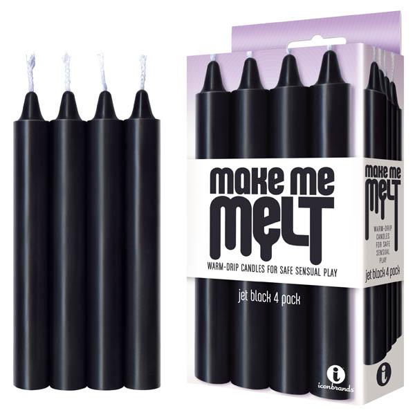 Make Me Melt Drip Candles - Jet Black Drip Candles - 4 Pack
