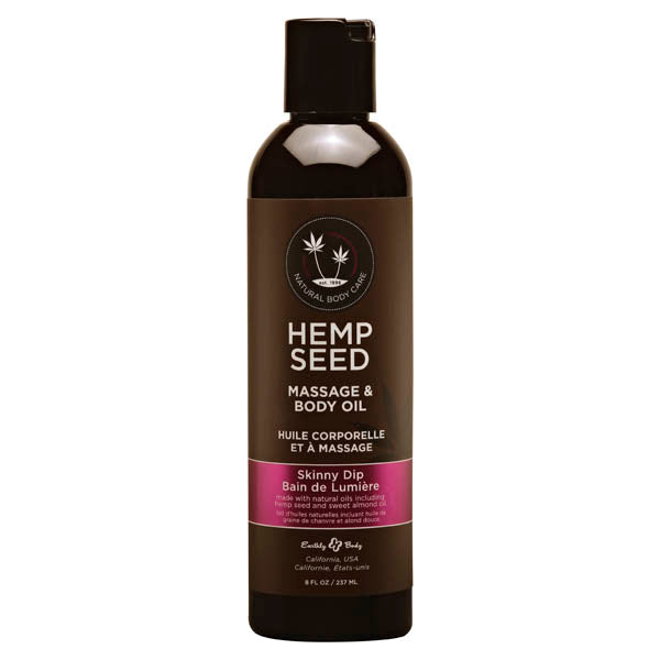 Hemp Seed Massage & Body Oil - Skinny Dip (Vanilla & Fairy Floss) Scented - 237 ml Bottle