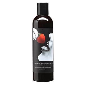 Edible Massage Oil - Succulent Strawberry Flavoured - 237 ml Bottle