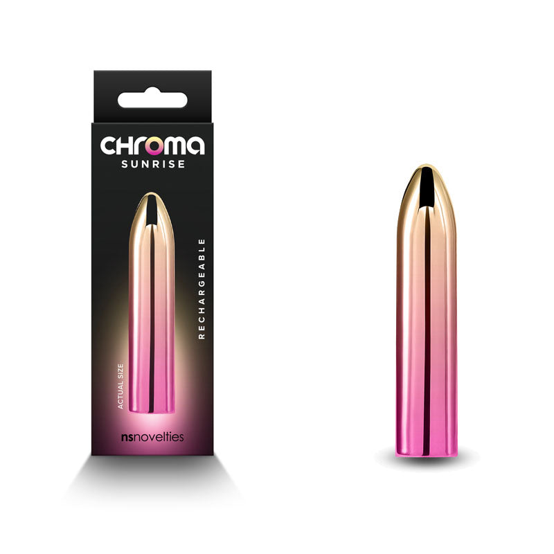 Chroma Sunrise - Medium - Metallic Pink/Gold 9 cm USB Rechargeable Mini Vibrator