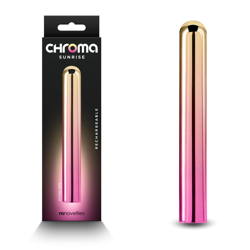 Chroma Sunrise - Large - Metallic Pink/Gold 13.8 cm USB Rechargeable Vibrator