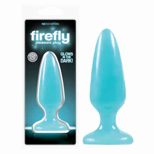 Firefly Pleasure Plug - Glow-in-the-Dark Blue 12.7 cm (5'') Medium Butt Plug