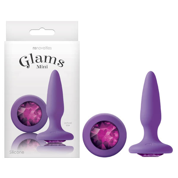 Glams Mini - Purple 8.4 cm (3.3'') Butt Plug with Sparkling Gem