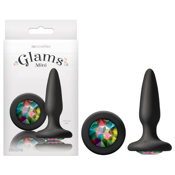 Glams Mini - Black 8.4 cm (3.3'') Butt Plug with Sparkling Gem