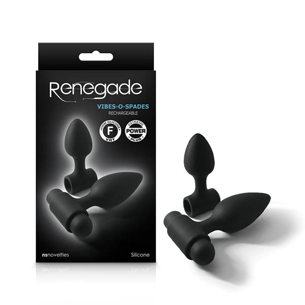 Renegade Vibes-O-Spades - Black Vibrating Butt Plugs - Set of 2