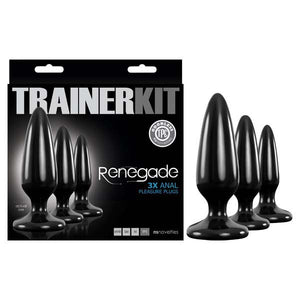 Renegade Pleasure Plug Trainer Kit - Black Butt Plugs - Set of 3 Sizes