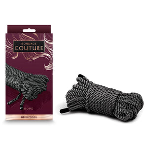 Bondage Couture Rope - Black - Black Bondage Rope - 7.6 metre