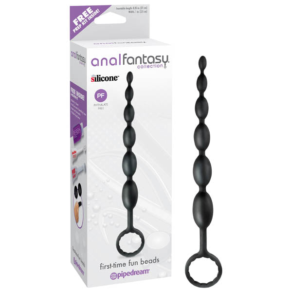 Anal Fantasy Collection First-Time Fun Beads - Black 21 cm (8.25'') Anal Beads