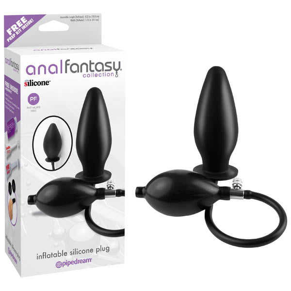 Anal Fantasy Collection Inflatable Silicone Plug - Black 10.8 cm (4.25'') Inflatable Butt Plug