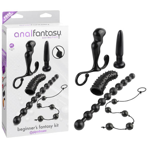 Anal Fantasy Collection Beginner's Fantasy Kit - Black Anal Kit - 6 Piece Set