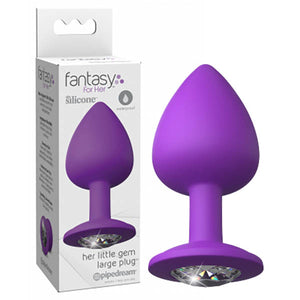 Fantasy For Her Little Gem Large Plug - Purple 9.6 cm Butt Plug with Jewel Base