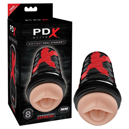 PDX Elite Air-Tight Oral Stroker - Flesh Mouth Stroker