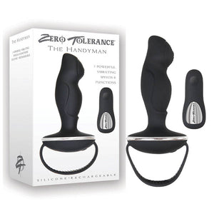 Zero Tolerance The Handyman - Black USB Rechargeable Vibrating Anal Plug with Remote